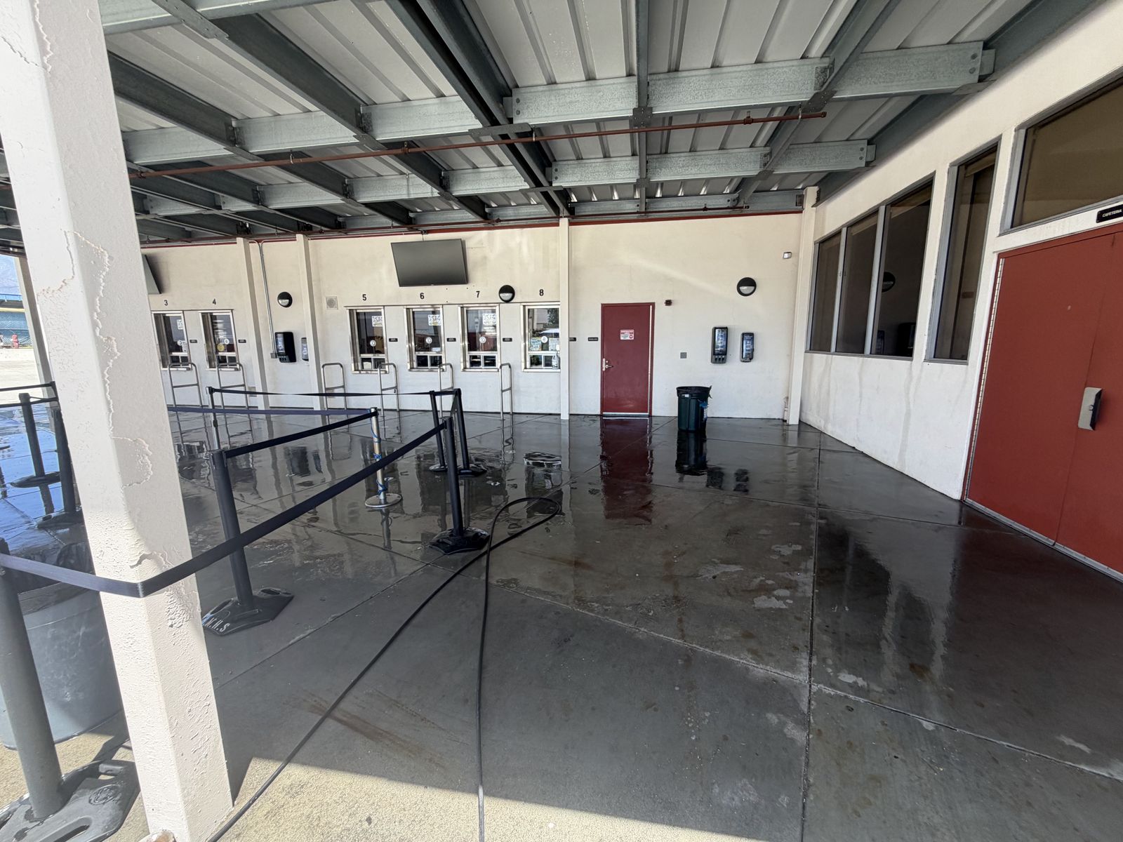 School lunch area after pressure washing